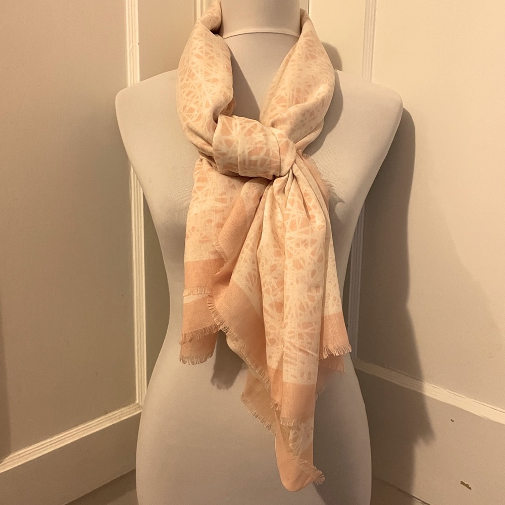 Balenciaga Pink & White Silk Square Scarf  53x53 Inches